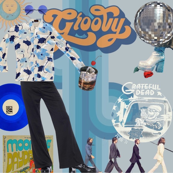 Vintage 70s Men’s Abstract Floral Button Down - Picture 8 of 8